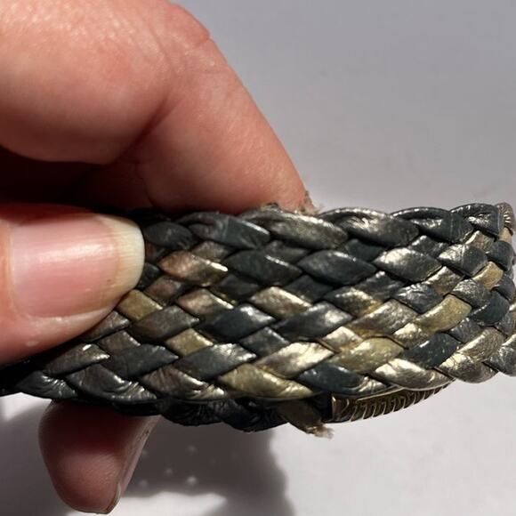 Vintage Y2K Braided Metallic Medallion Womens Belt Sz S Glam Adjustable Taiwan - Picture 7 of 15